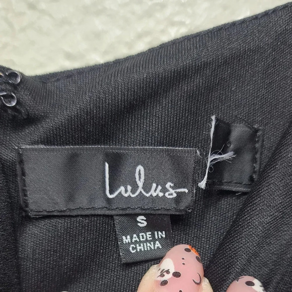 Lulu's Black Sheath Maxi Dress with Slit and Spaghetti Straps - Picture 9 of 9